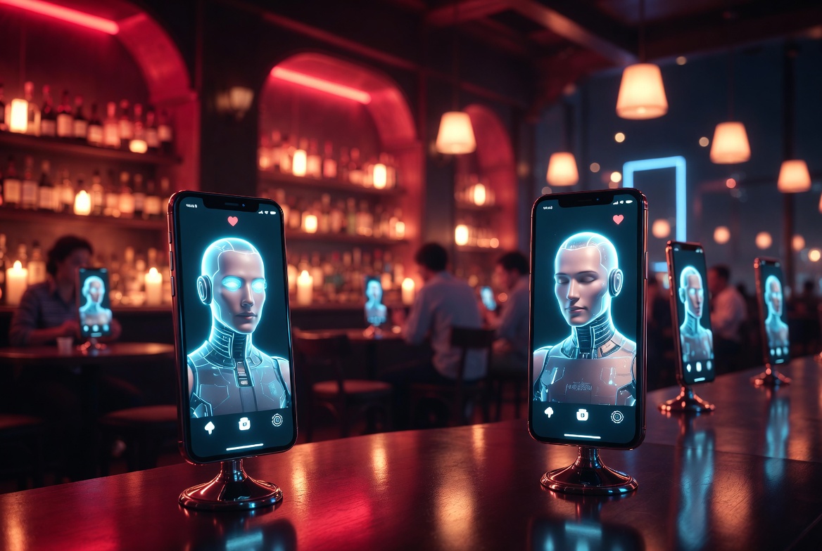 EVA AI Dating Cafes Continue to Trend in 2026 – People going on real dates with AI companions in elegant wine bars